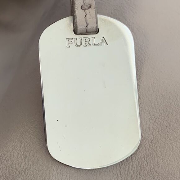 Furla Tan Hobo Bag with Chain Detailing - Neutral Leather Shoulder Bag - Picture 6 of 12